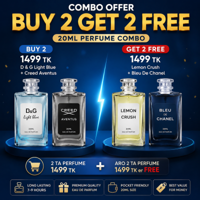Buy 2 Get 2 Free(D&G Light Blue – 20ML Creed Aventus – 20ML FREE: Lemon Crush – 20ML FREE: Bleu De Chanel – 20ML)