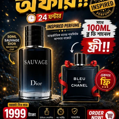 [Magnetic Cap]Sauvage Dior Inspired Perfume EDP & Bleu De Chanel EDT 100ML Inspired Perfume free!!