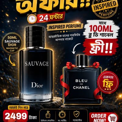 [Magnetic Cap]Sauvage Di0r Inspired Perfume EDP 50ML & Free  Bleu De Chanel EDT 100ML Total 150ML